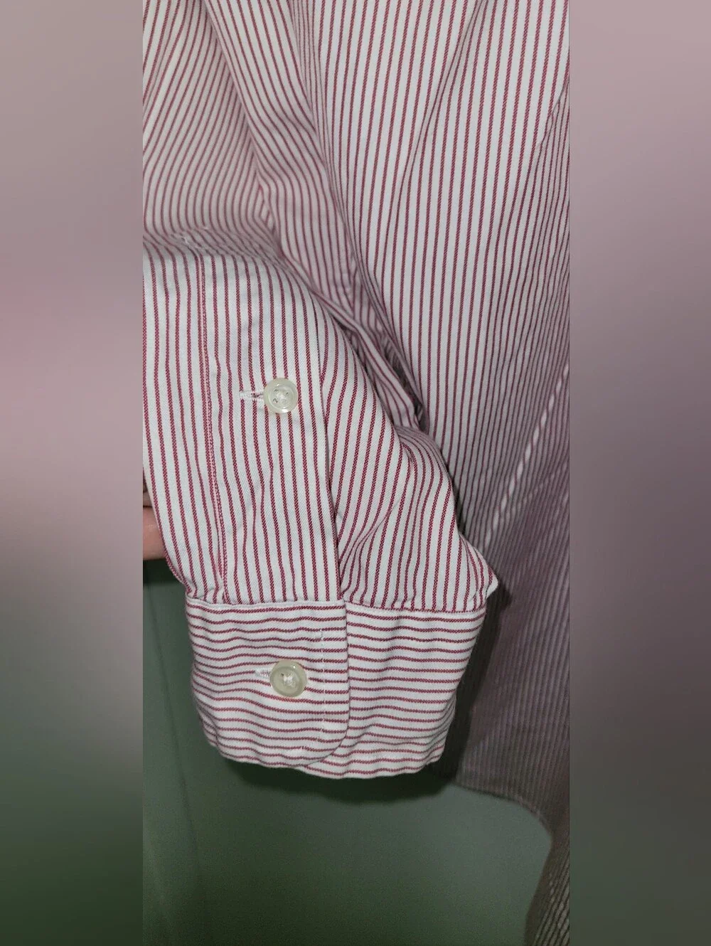 Vintage Ralph Lauren Shirt Mens 15.5Pink Striped Button Down Custom Fit